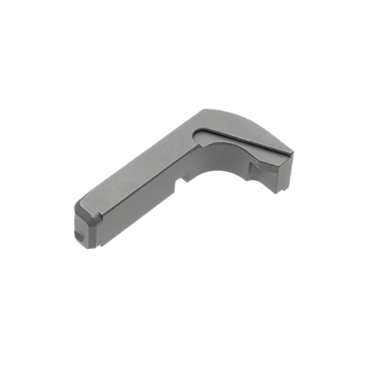 Gray machined metal bracket component