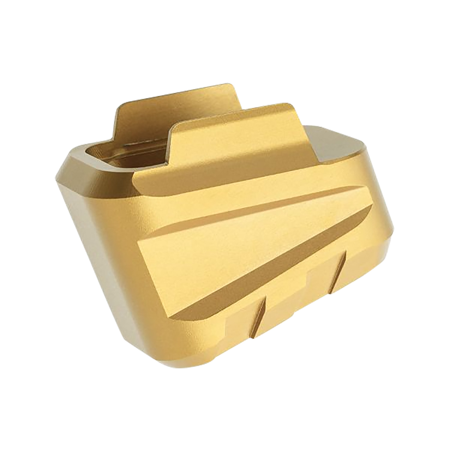 Gold anodized metal mounting block component