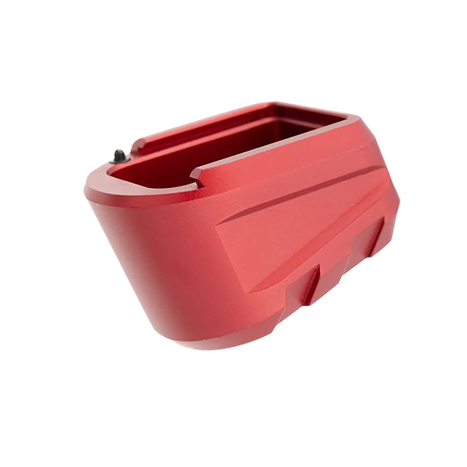 Red polymer handgun magazine base extension