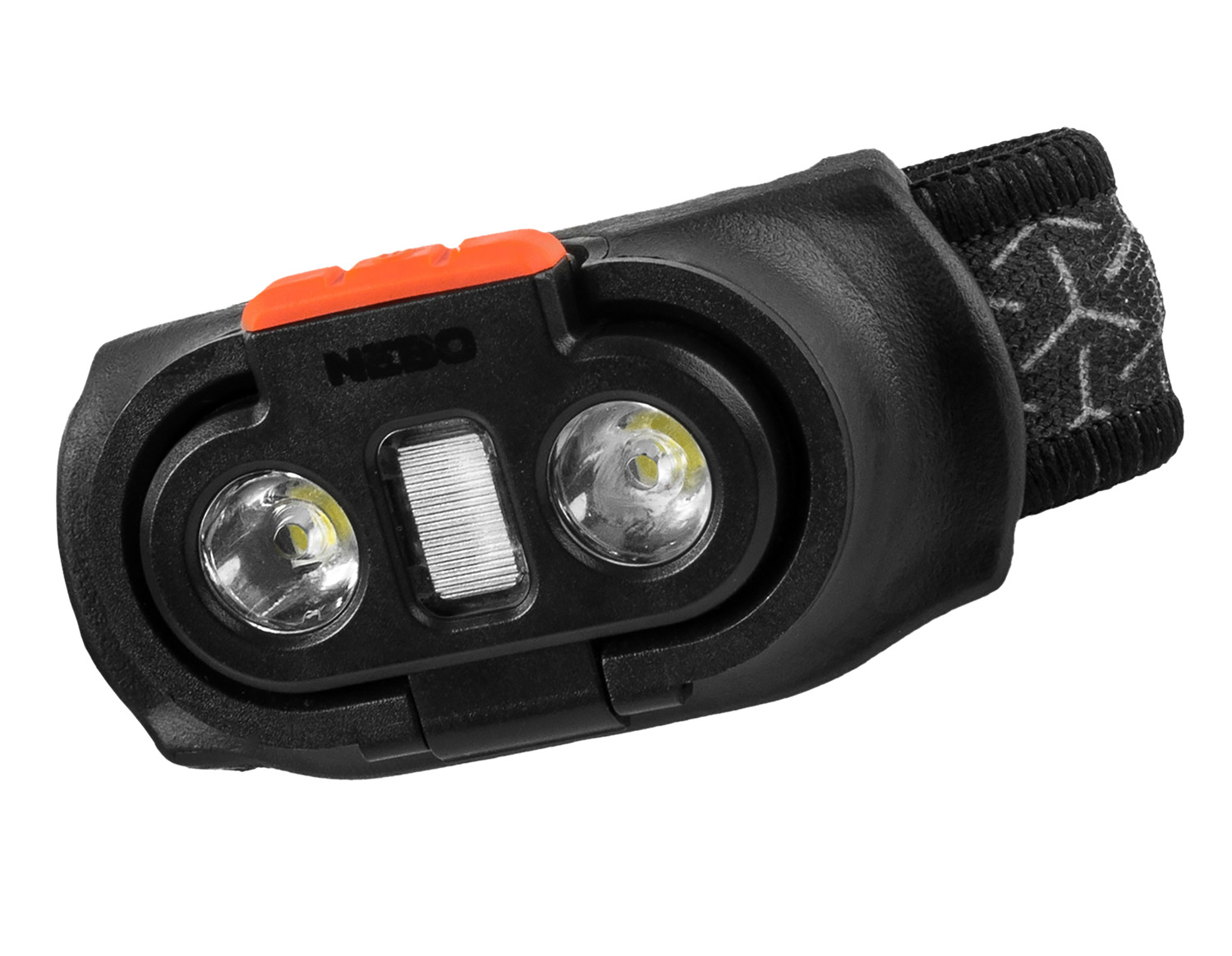 Black LED headlamp with dual lights and strap