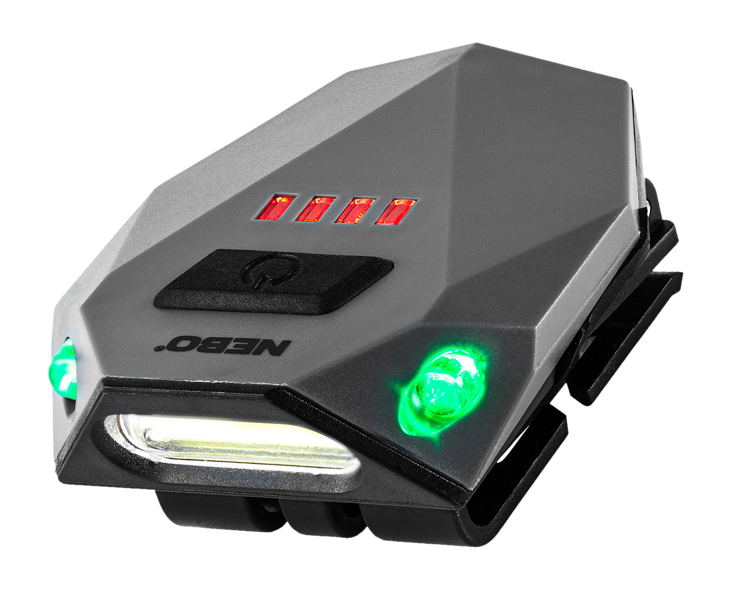 Clip-on LED headlamp with green side lights