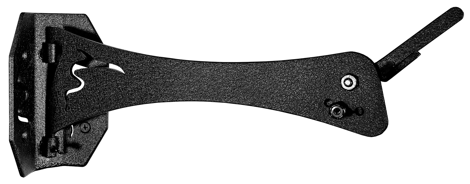 Black wall-mounted metal bottle opener with lever