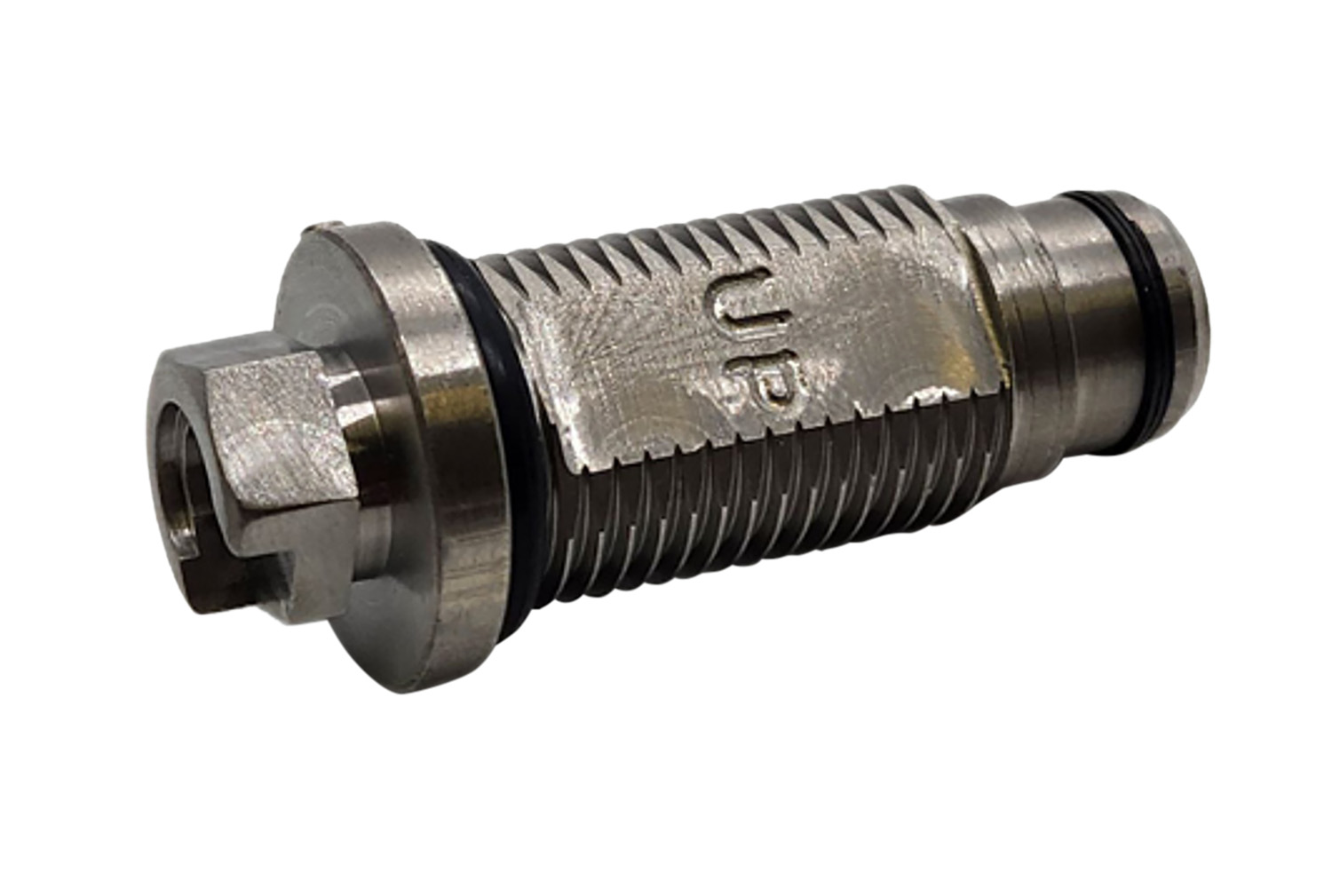 Threaded metal valve component with O-rings