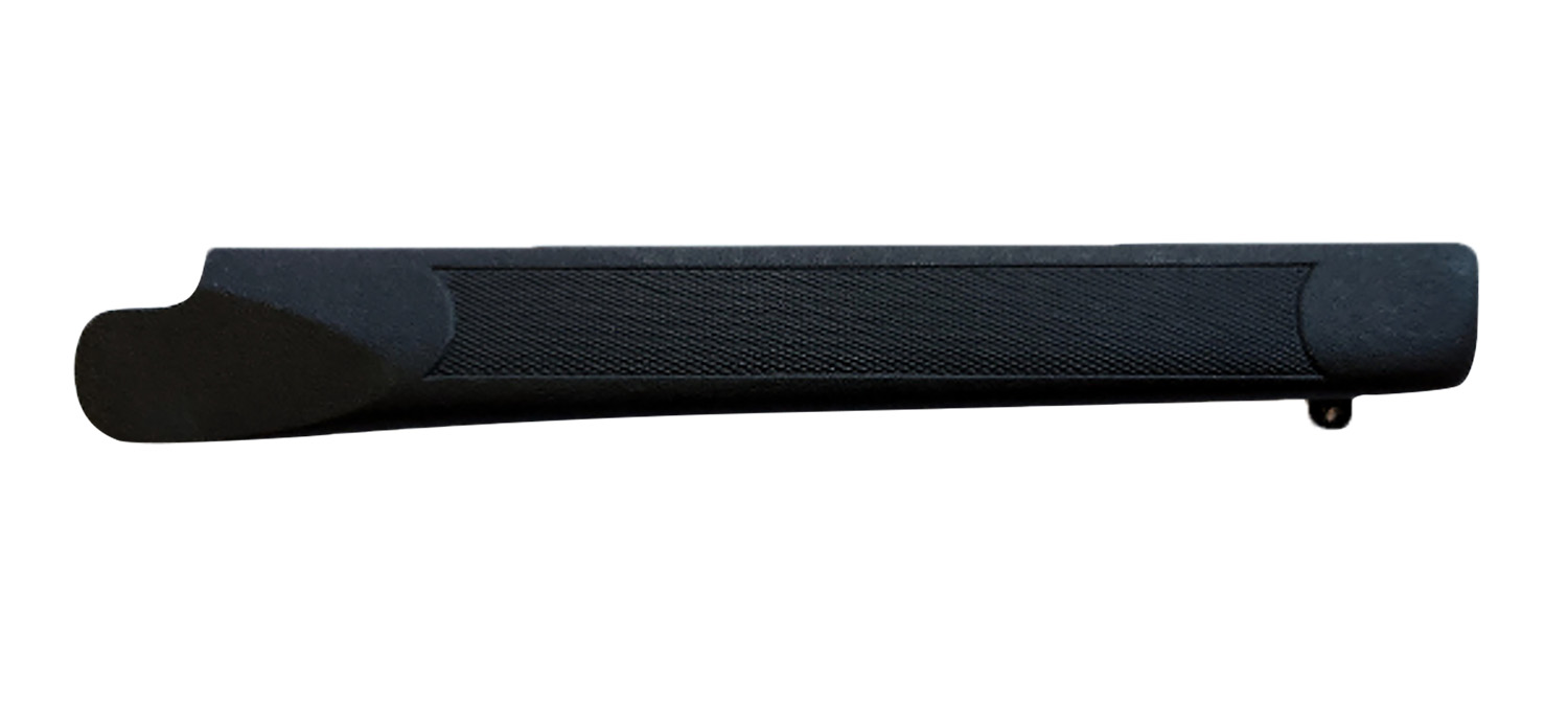 Black synthetic rifle stock on white background