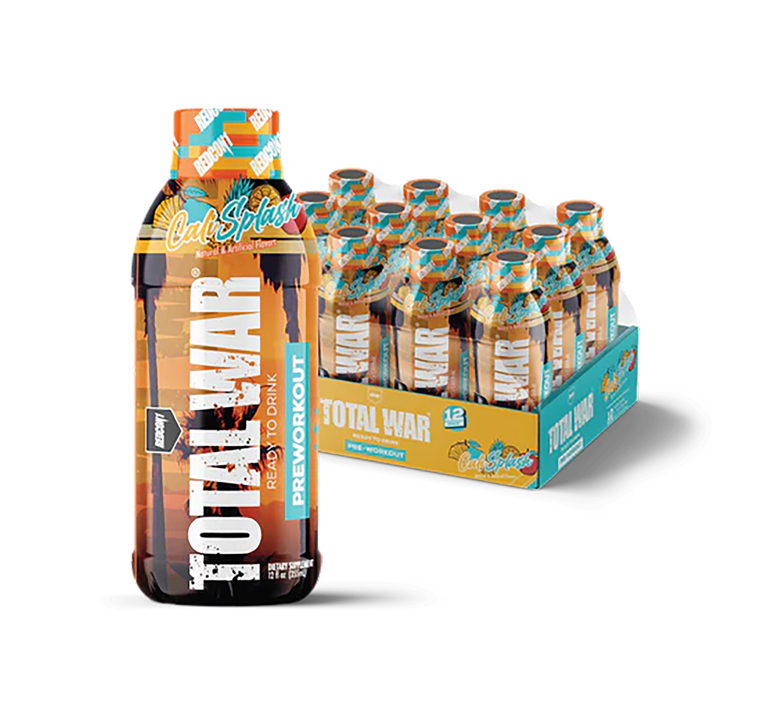 Total War Cali Splash pre-workout drink bottles