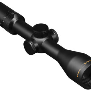 Black rifle scope with adjustment turrets