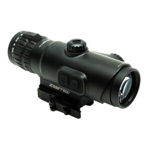 ZeroTech red dot rifle scope on white background