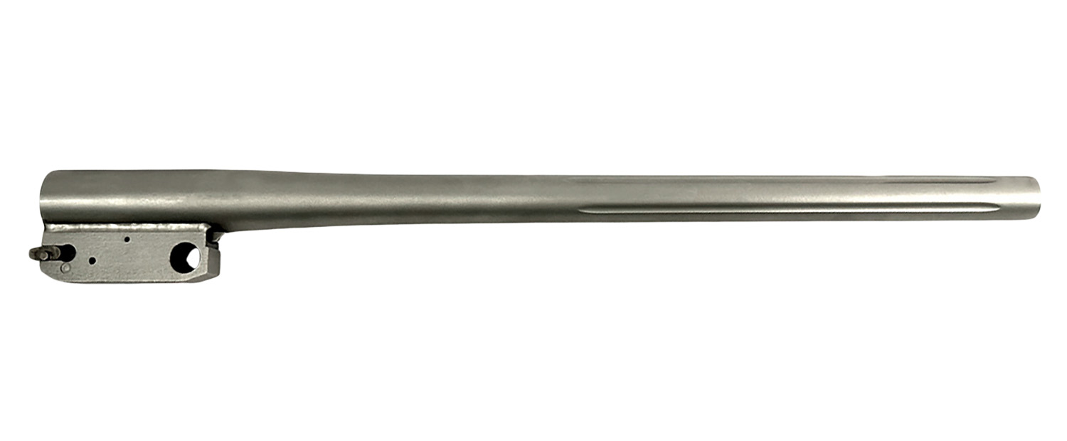 Metal rifle barrel with front sight assembly