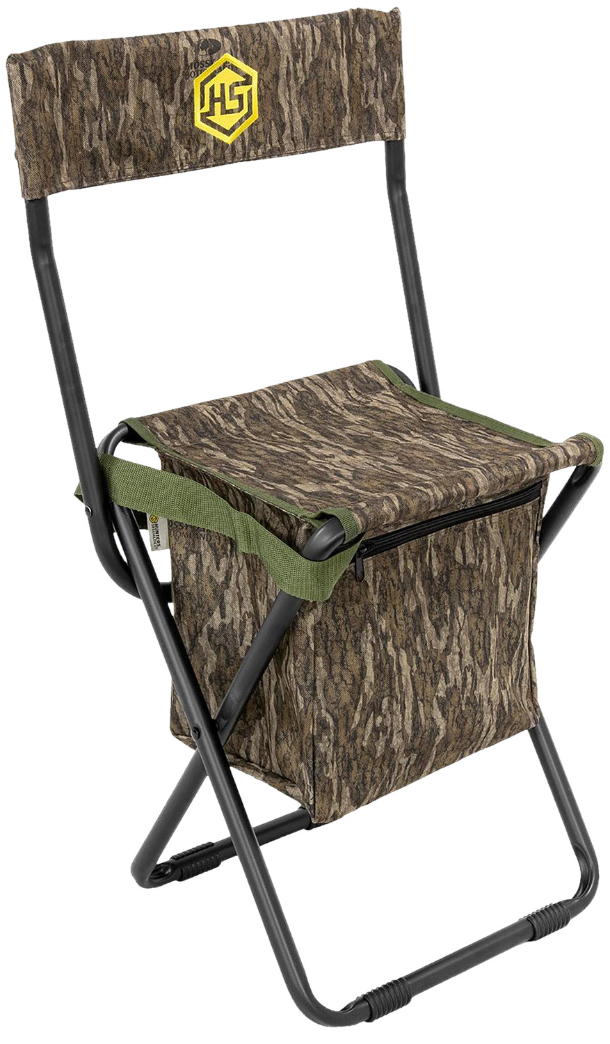 Camouflage folding hunting chair with storage bag