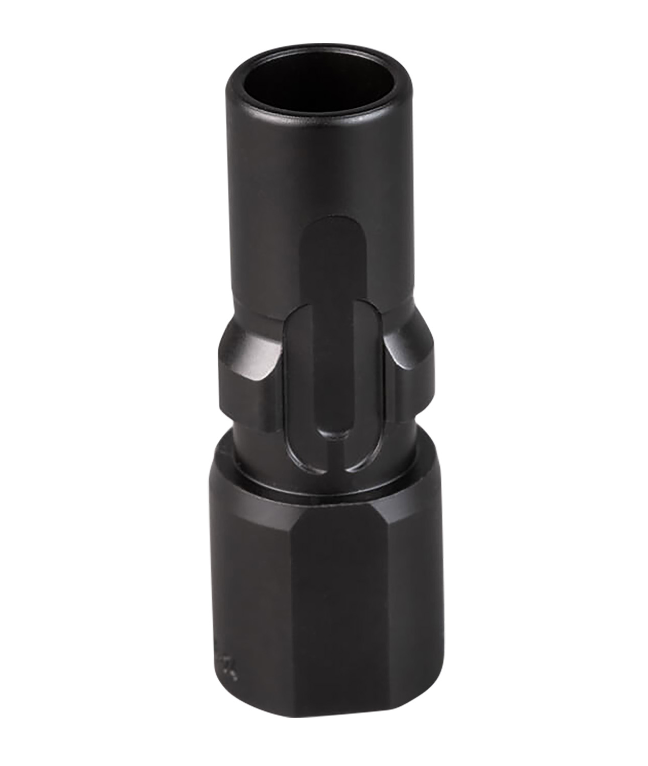 Black metal cylindrical tool adapter with hex base