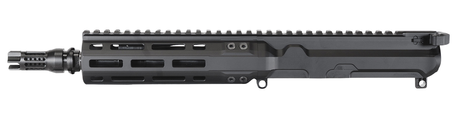 Black tactical rifle upper receiver assembly