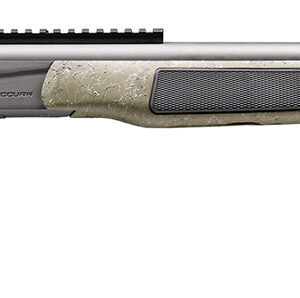 Green camo single-shot rifle with long barrel