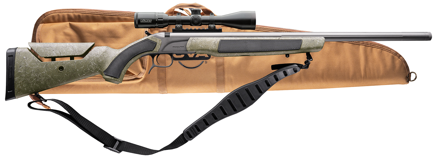 Scoped hunting rifle with sling and soft case