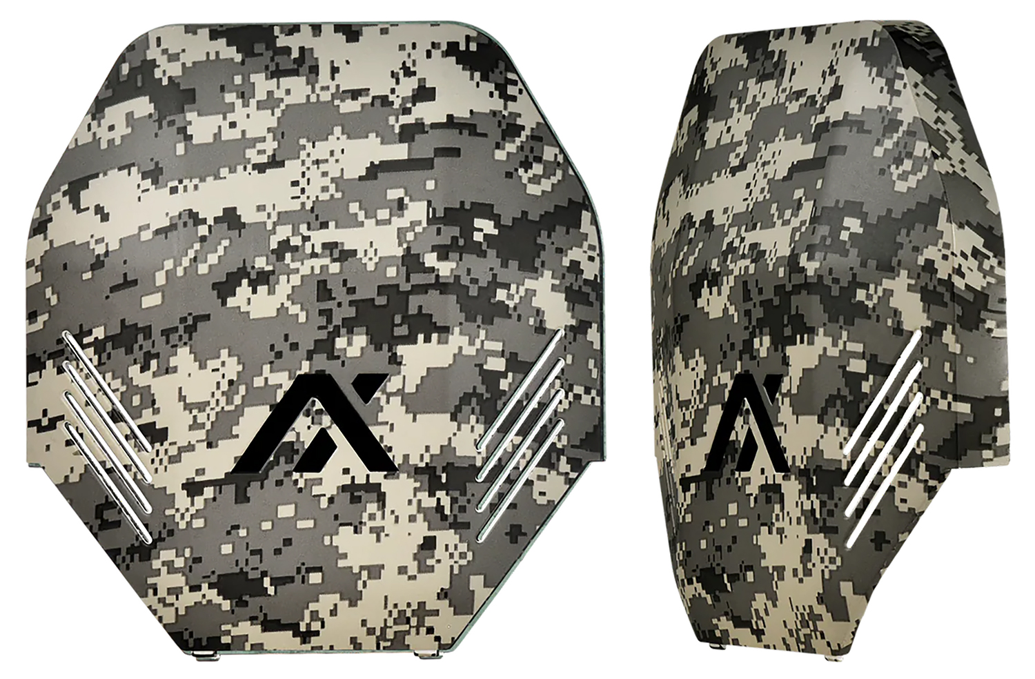 Digital camouflage protective plate with central logo