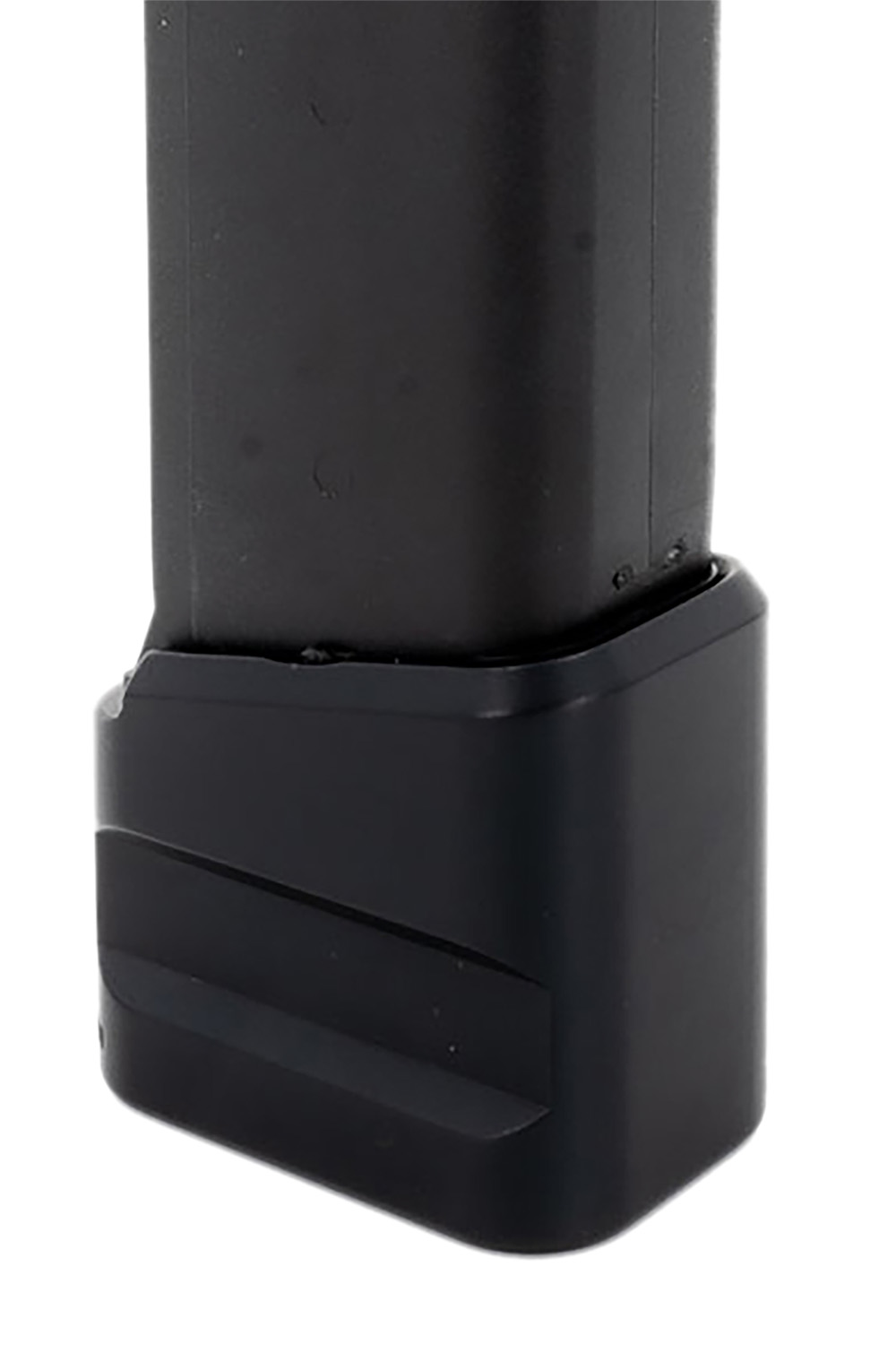Black metal post with plastic base attachment