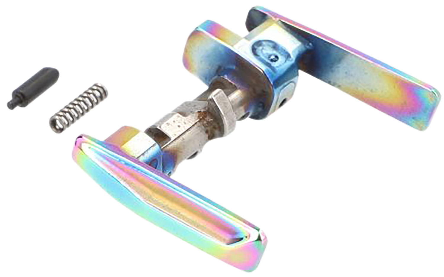 Rainbow anodized T-handle metal latch assembly