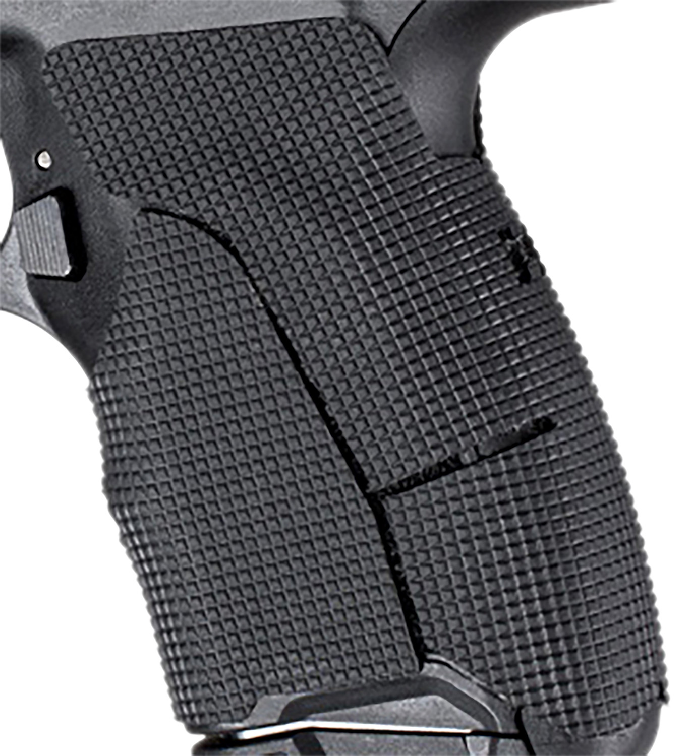 Close-up of textured handgun grip