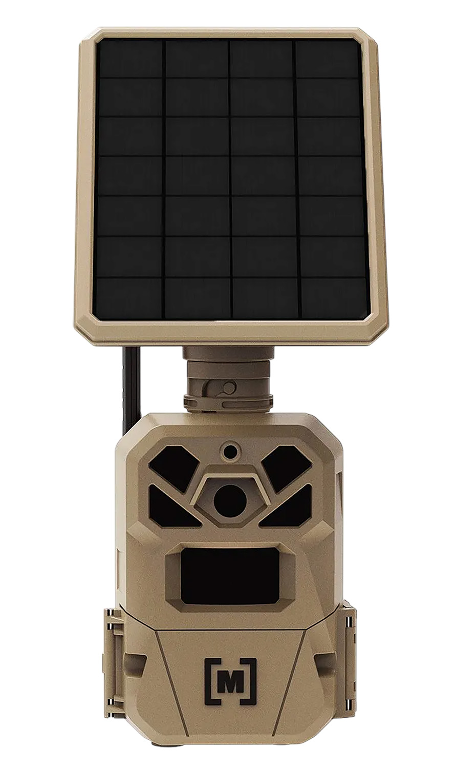 Trail camera with mounted solar panel