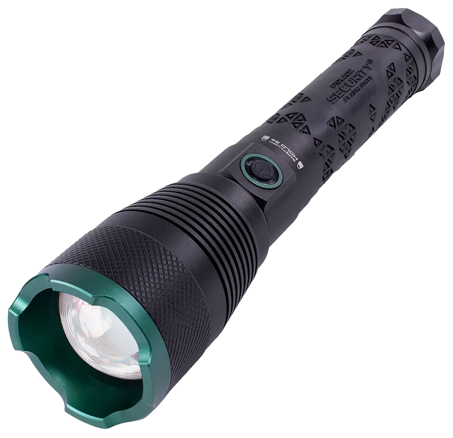 Black and green tactical LED flashlight