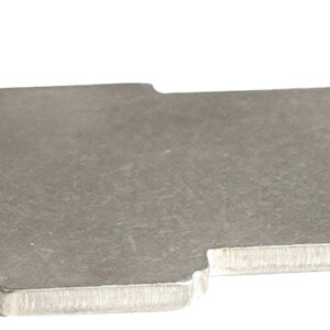 Flat metal bracket with circular cutout