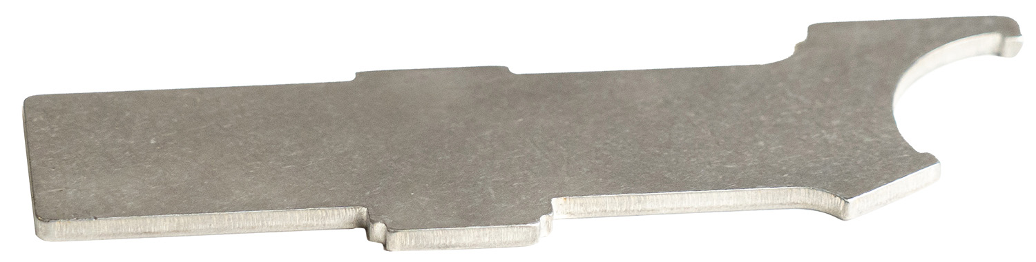 Flat metal bracket with circular cutout
