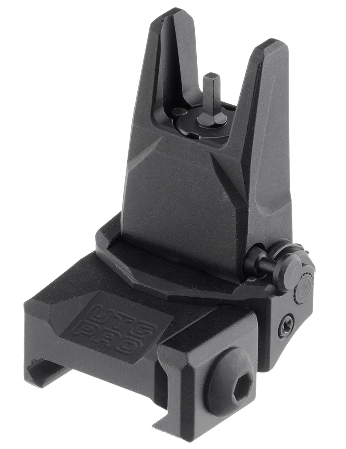 Black flip-up rifle front iron sight