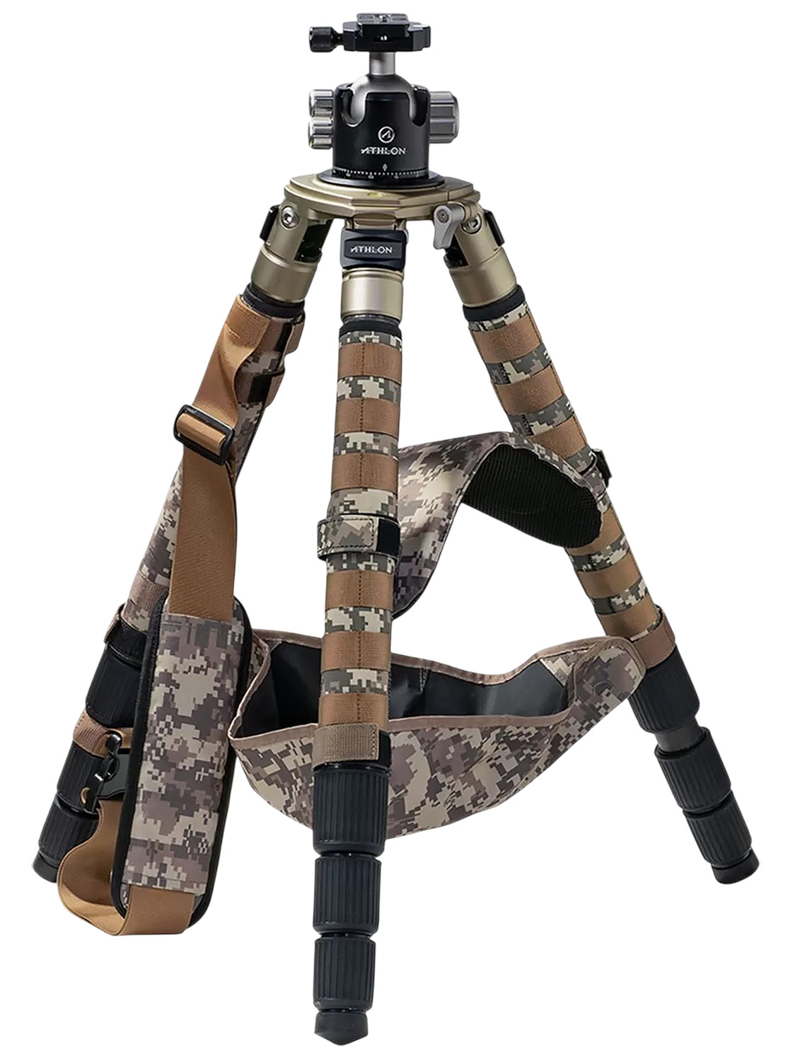 Camouflage camera tripod with ball head and strap