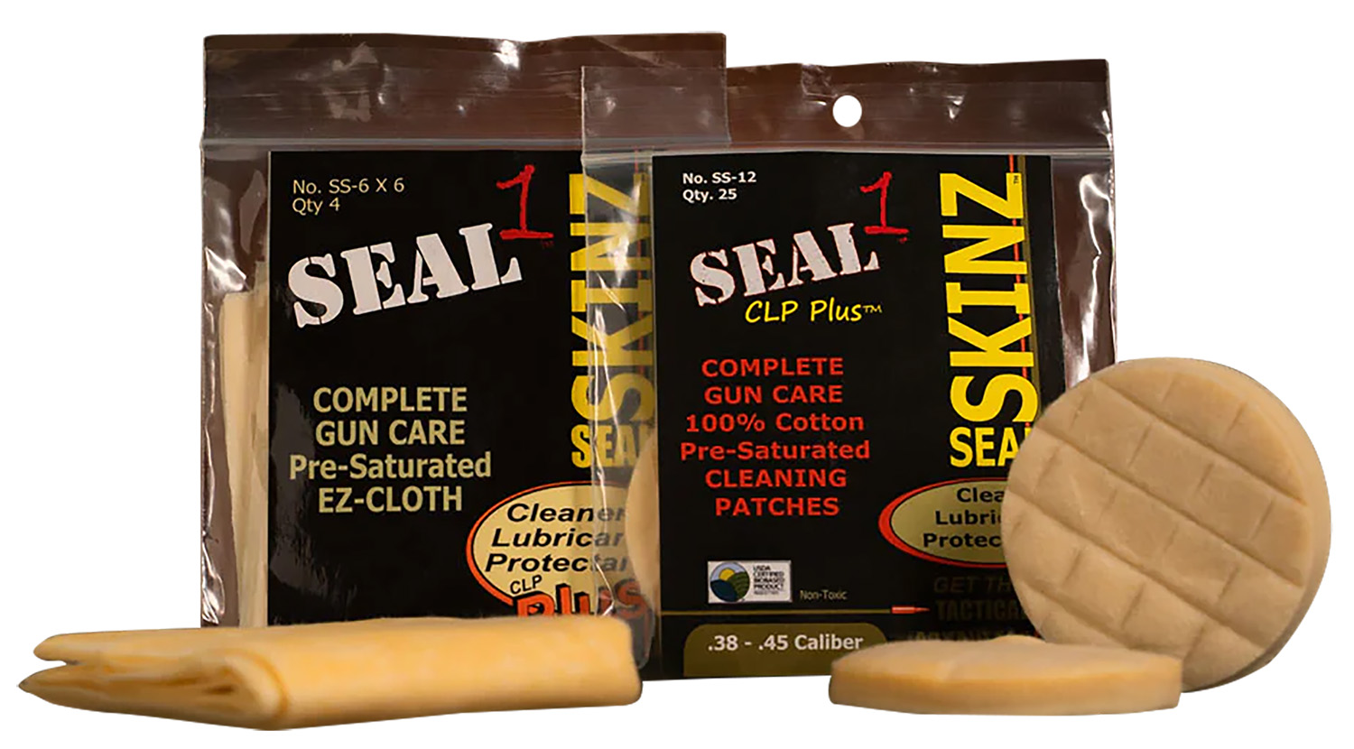 SEAL 1 gun cleaning patches and cloth packages