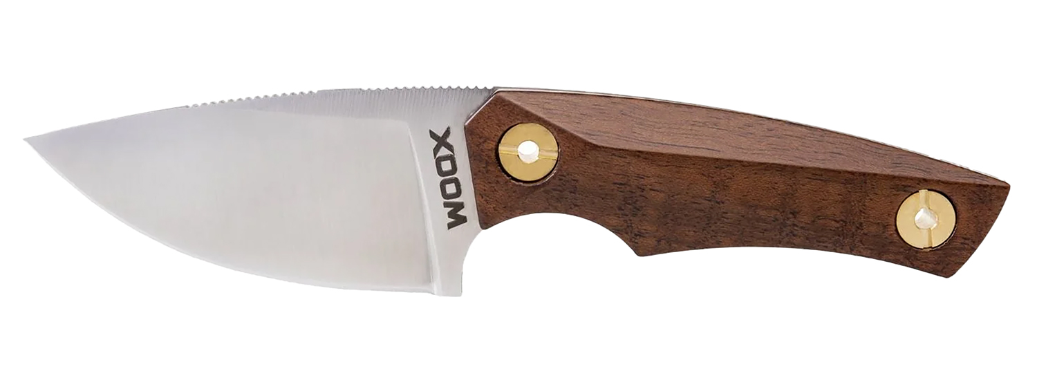 Small fixed-blade knife with wooden handle