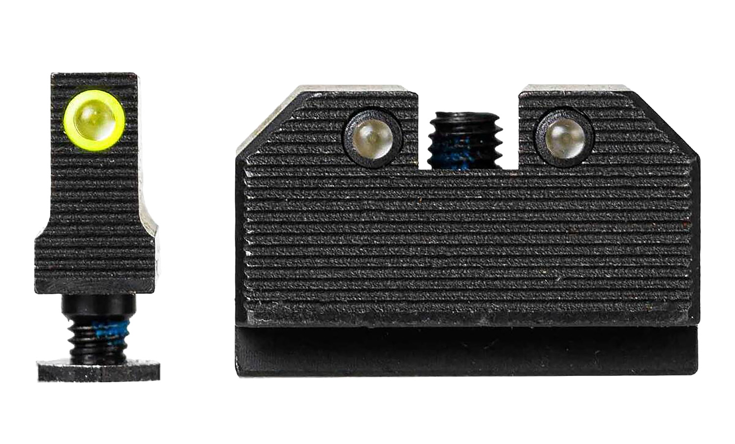Handgun night sights with green front dot