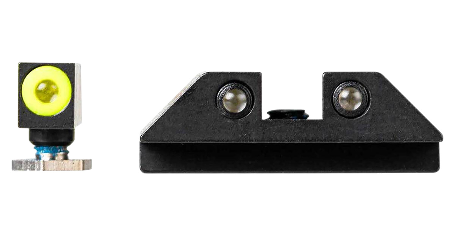 Fiber optic front and rear gun sights