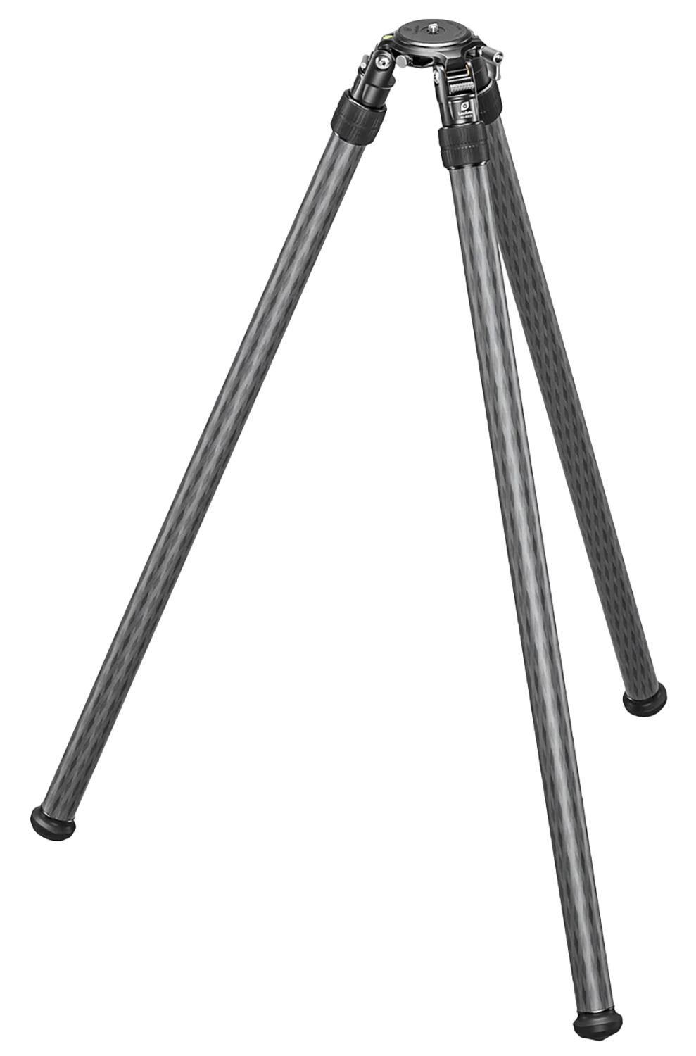Carbon fiber camera tripod on white background