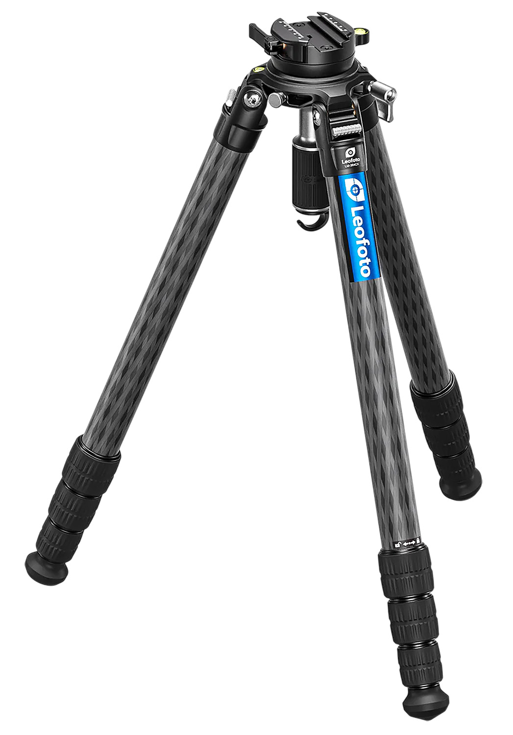 Leofoto carbon fiber camera tripod on white background