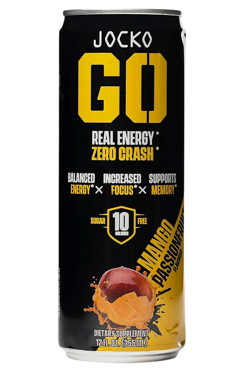 Jocko Go mango passion fruit energy drink can
