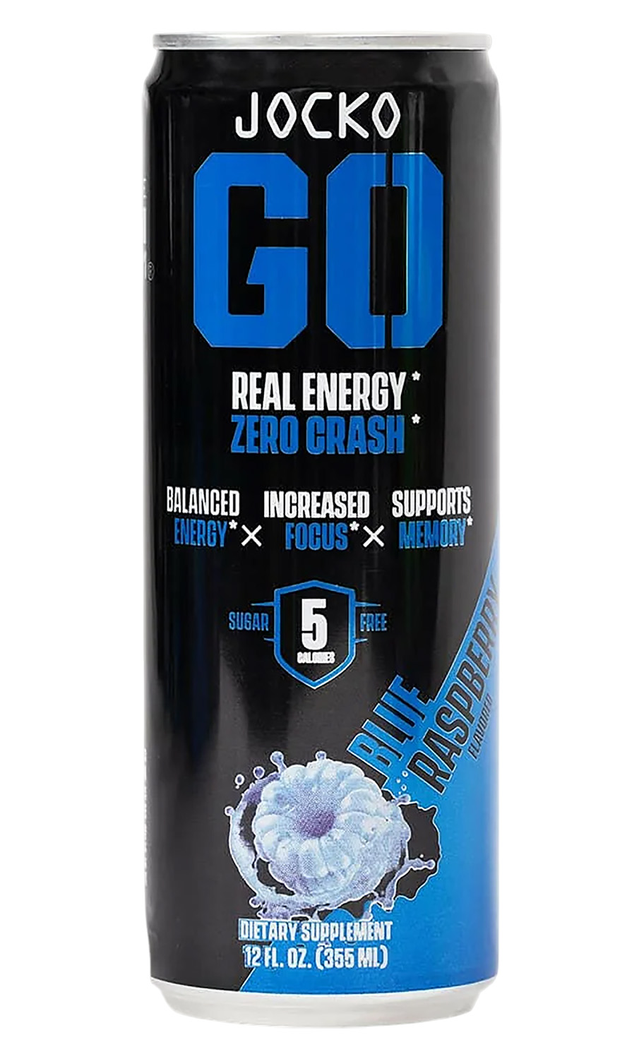 Jocko GO Blue Raspberry energy drink can