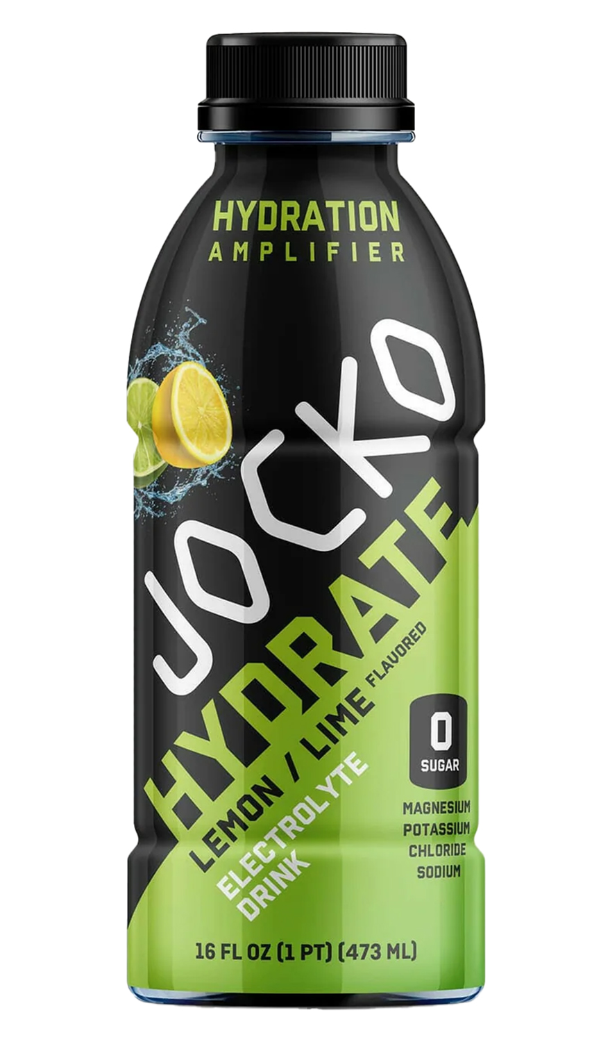 Jocko Hydrate lemon lime electrolyte drink bottle