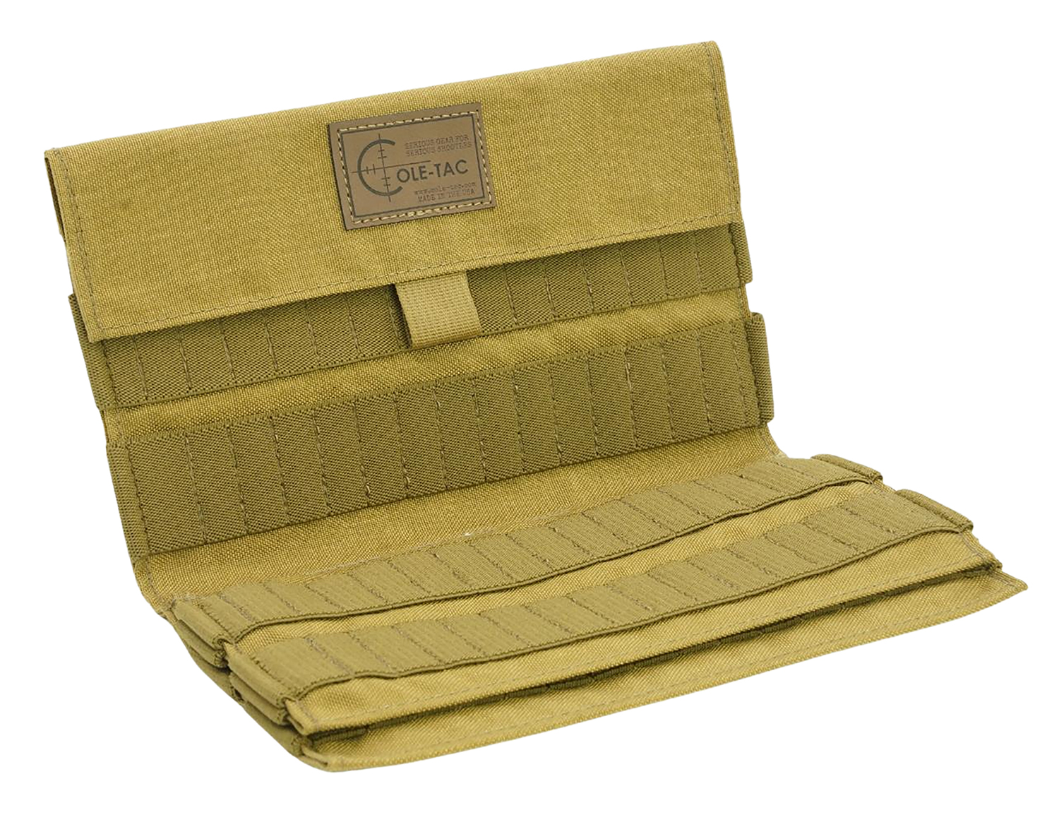 Tan tactical MOLLE magazine organizer pouch