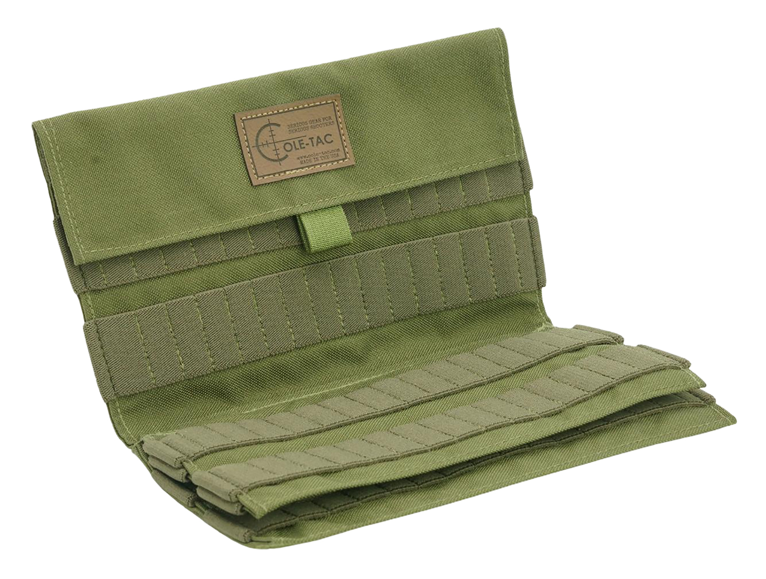 Green tactical rifle case with MOLLE webbing