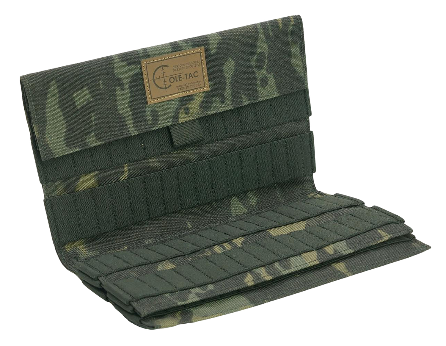 Camouflage tactical rifle ammo holder with elastic loops