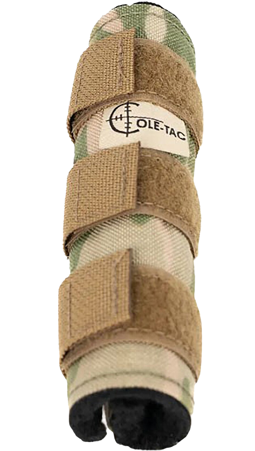 Camouflage rifle suppressor cover with Velcro straps