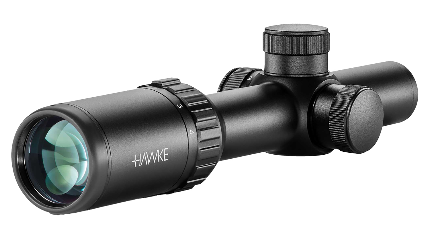 Hawke rifle scope with adjustment turrets