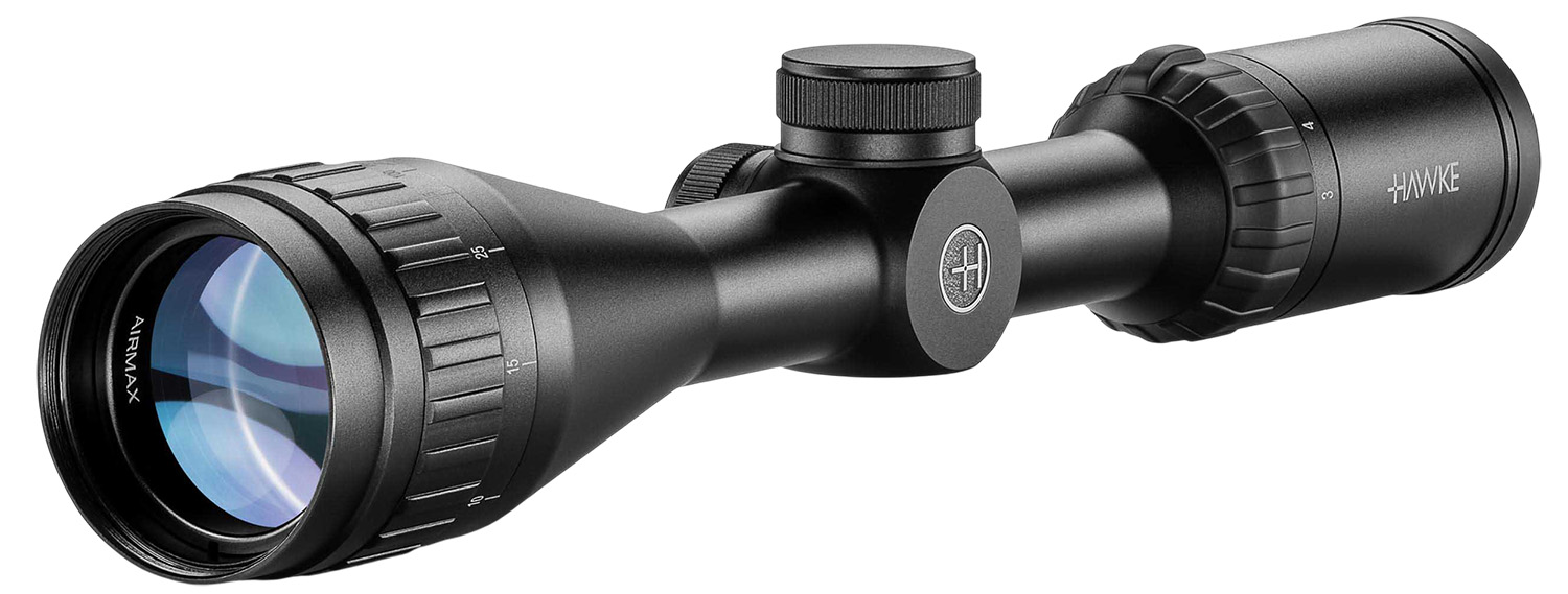Hawke Airmax rifle scope on white background