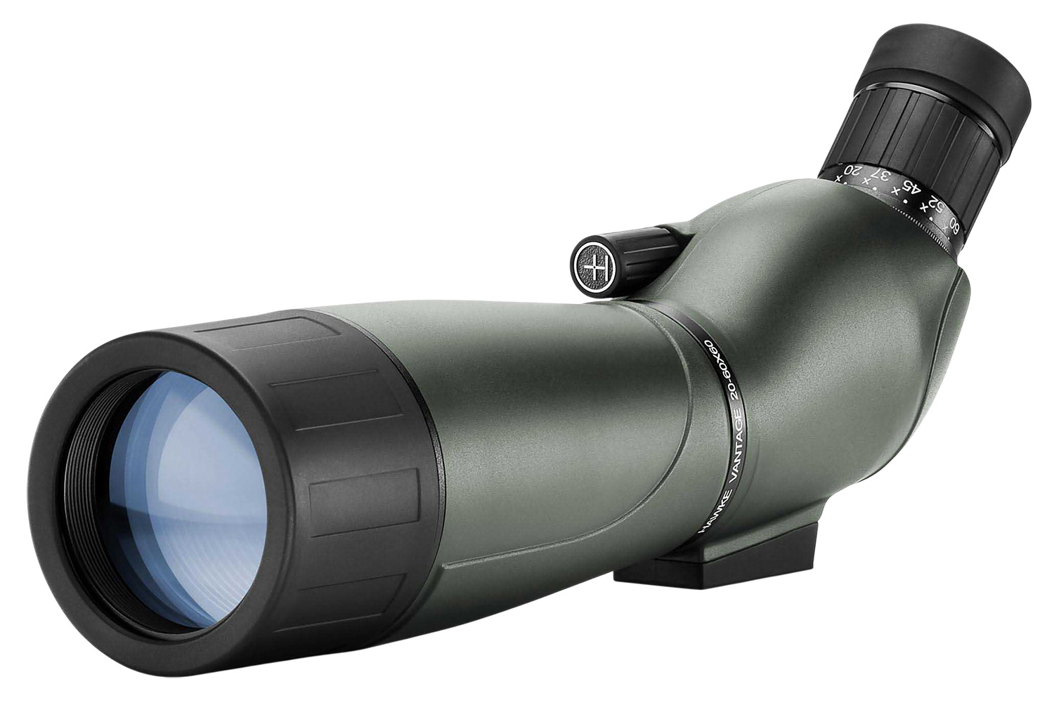 Green angled spotting scope with large objective lens
