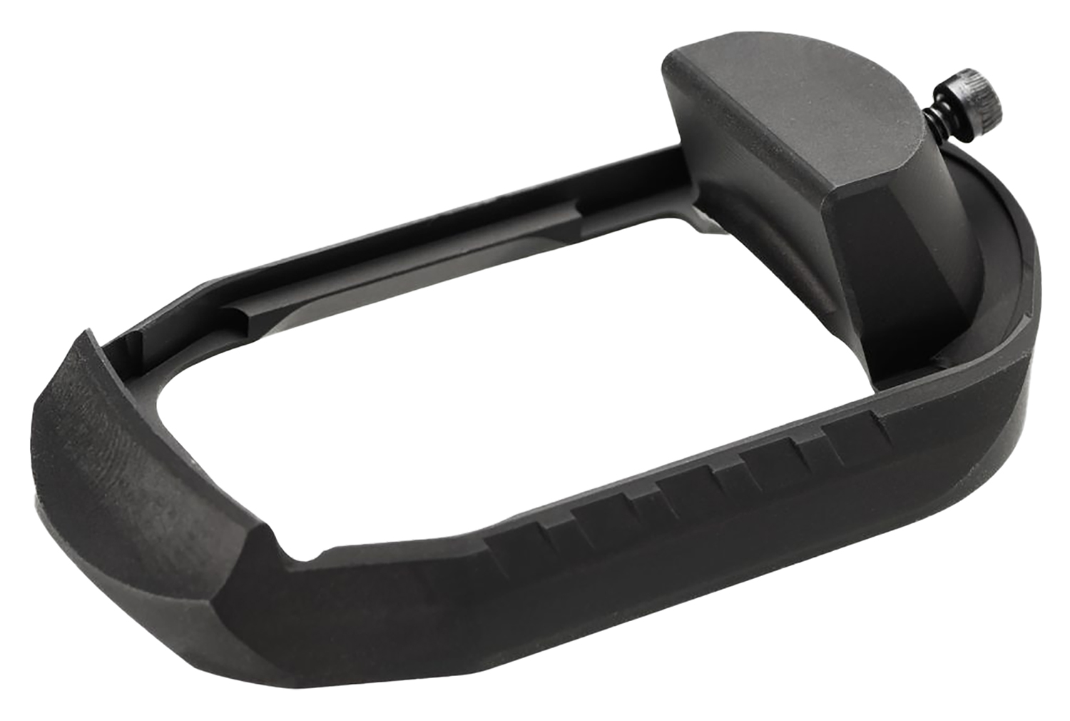 Black metal trigger guard with integrated finger rest