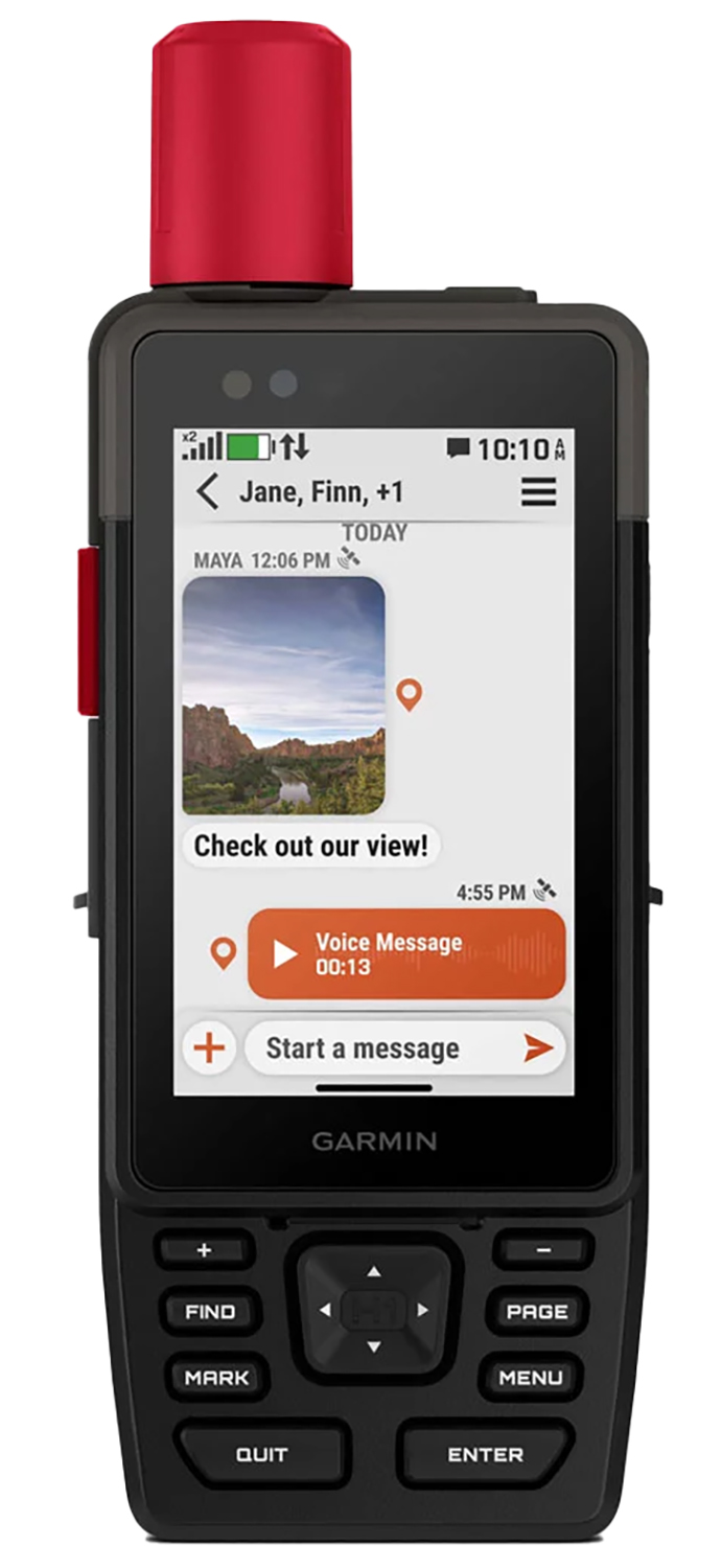 Garmin handheld GPS satellite communicator with messaging screen