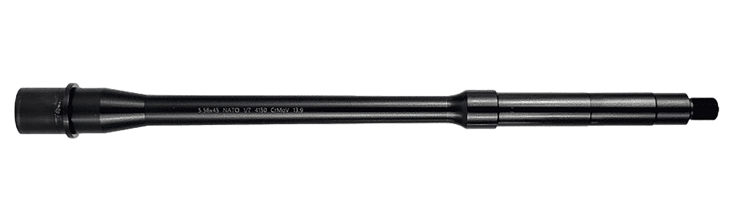 Black rifle barrel isolated on white background