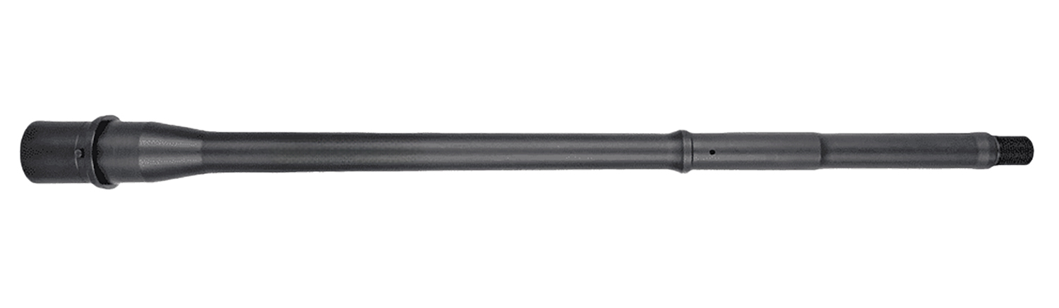 Black metal rifle barrel isolated on white background