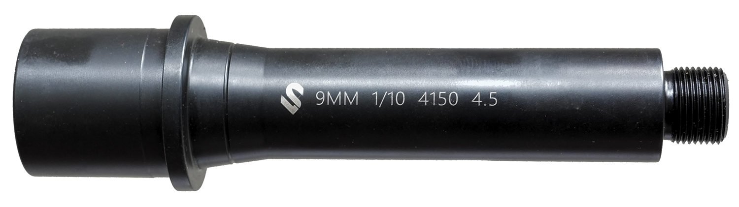 Black 9mm threaded pistol barrel