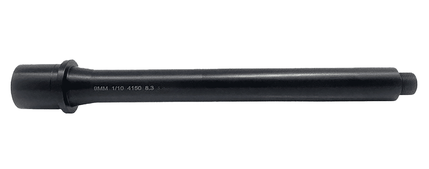Black metal bolt with threaded end