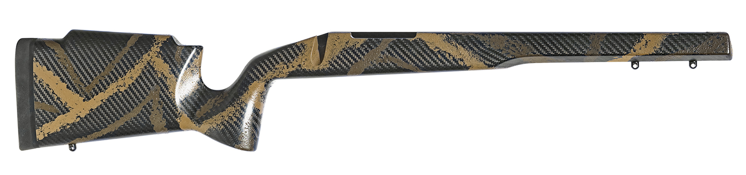 Carbon fiber rifle stock with camouflage pattern